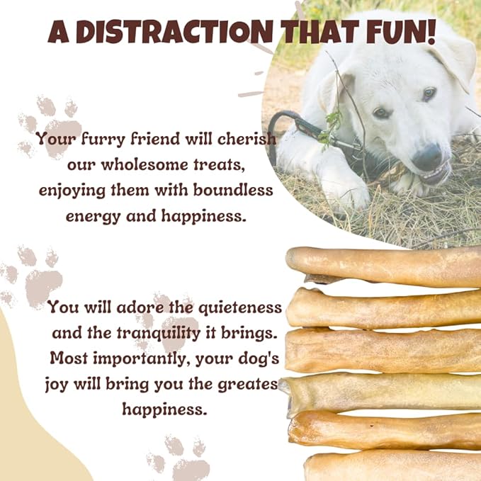 Amazing Dog Treats - Large Collagen Stick - (12 Inch - 50 Count) - Collagen Beef Cheek Rolls for Dogs - 100% Pure Collagen Sticks for Dogs - No Hide Bones for Dogs