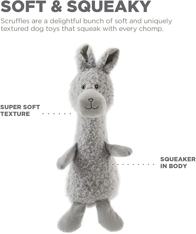 Charming Pet Scruffles Bunny Plush Squeaky Dog Toy, Large