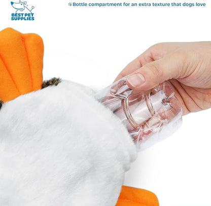 Best Pet Supplies Stuffing Free Squeaky Dog Toys for Small Dogs, Medium Dogs, and Large Dogs, Durable, Best Dog Chew Toy for Teething Puppy, Indoor Play, Holds Plastic Bottle - 4 Figures, Large