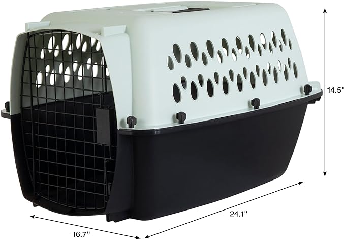 Petmate Pet Porter Fashion Dog Kennel 24", Pale Aqua & Black, for Pets 15-20lbs