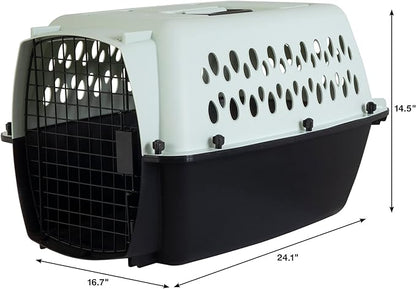 Petmate Pet Porter Fashion Dog Kennel 24", Pale Aqua & Black, for Pets 15-20lbs