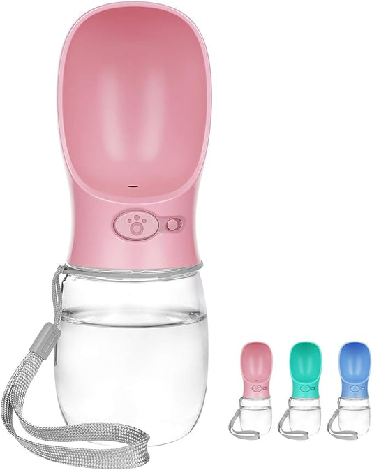 Dog Water Bottle, Lightweigh, Portable Travel Dog Water Dispenser, Puppy Drinking Bowl for Outdoor Walking and Hiking, Puppy Essentials, Dog Stuff - Pet Accessories(12oz, Pink)