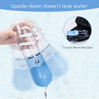 Nobleza Dog Water Bottle, Leak Proof Portable Pet Water Bottle Dispenser Puppy Water Bottle for Outdoor Walking, Hiking, Travel, Food Grade Plastic (17oz, Blue)