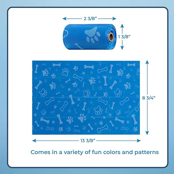 Best Pet Supplies Dog Poop Bags for Waste (240 Bags) Refuse Cleanup, Doggy Roll Replacements for Outdoor Puppy Walking and Travel, Leak Proof and Tear Resistant, Thick Plastic - Assorted Colors