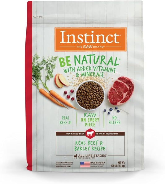 Instinct Be Natural Real Beef & Barley Recipe Natural Dry Dog Food, 25 lb. Bag