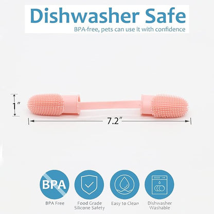 Dog Toothbrush Kit, 6Pack Dog Finger Toothbrush for Dog Teeth Cleaning&Dog Dental Care, Cat Toothbrush Dog Tooth Brush Puppy Toothbrush Pet Toothbrush (Pink (6-Pack))