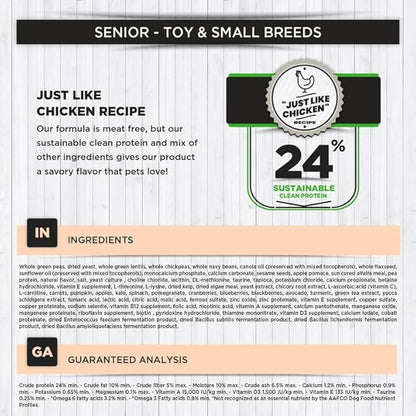 Nature's HUG Toy and Small Breed Senior Dry Dog Food, 5 lb., Non-GMO, Low Calorie Weight Management Support, Hypoallergenic and Grain Free, Just Like Chicken Recipe, Ages 10+