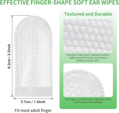 𝐆𝐉𝐘𝐂 𝐏𝐄𝐓 Ear Finger Wipes for Dogs & Cats - Natural Ingredients Gently Remove Ear Wax, Debris - Soothes & Deodorizes - Relieve Ear Itching & Inflammation with Aloe, 55 Count