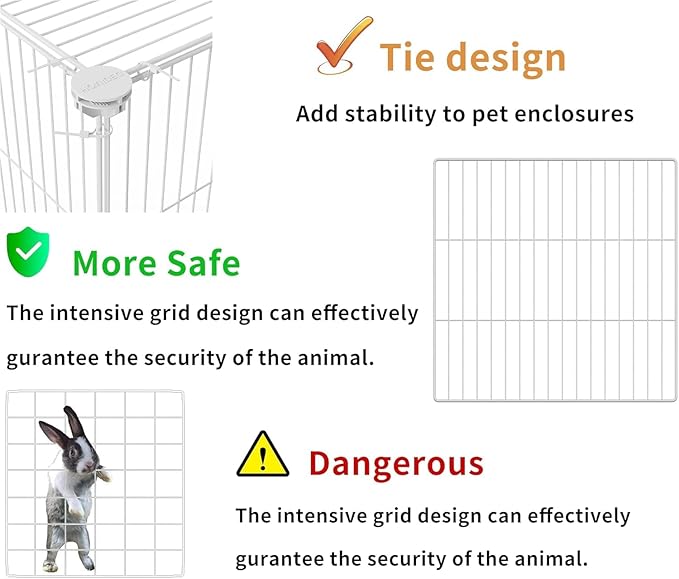 HOMIDEC Pet Playpen,Small Animals Cage DIY Wire Yard Fence with Door for Indoor/Outdoor Use,Portable for Puppies,Kitties,Bunny,Turtle 48" x 24" x 16"