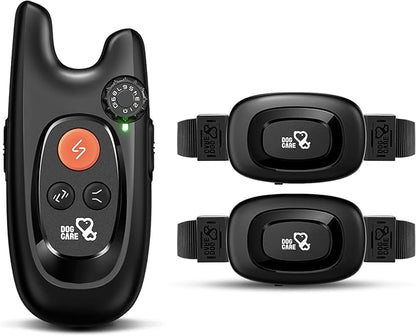 DOG CARE Dog Training Collar with Remote - Rechargeable Dog Shock Collar for All Dogs with Beep, Vibration, and Adjustable Shock Level, Dog Training Collars for 2 Dogs, Security Lock, Water-Resistant