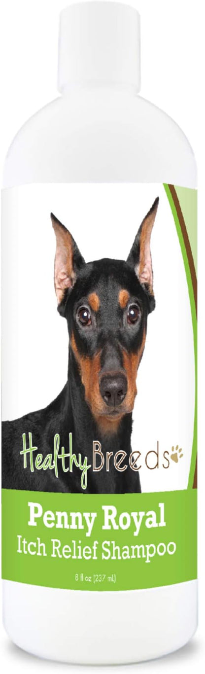 Healthy Breeds German Pinscher Penny Royal Itch Relief Shampoo - Stop The Scratching & Relieve The Itch with Essential Oils of Eucalyptus & Cedarwood - Mint Scent - 8 oz