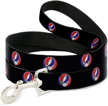 Buckle-Down Pet Leash - Steal Your Face Repeat Black/Color - 4 Feet Long - 1.5" Wide