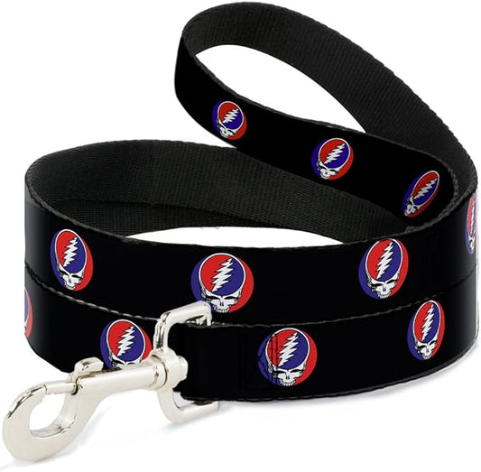 Buckle-Down Pet Leash - Steal Your Face Repeat Black/Color - 4 Feet Long - 1.5" Wide