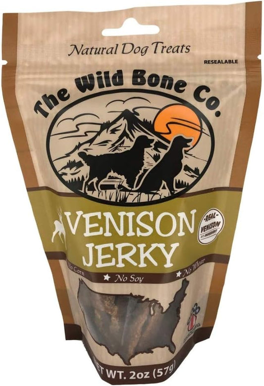 Venison Jerky Natural Dog Treats, 2 Ounces, Made in The USA