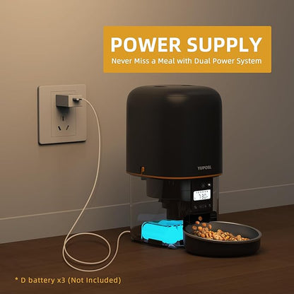 Automatic Cat Feeders - 2L/4L Cat Food Dispenser Easy to Use, Timed Automatic Pet Feeder with Over 180-day Battery Life, 1-6 Meals Dry Food Programmable Portion Control Also for Dogs
