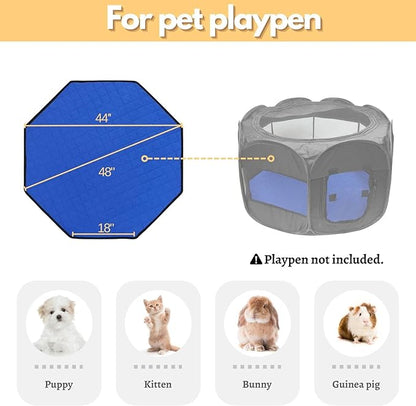 Dog Playpen Mat Pee Pad for Puppy Cat Octagon Shape Non-Slip Washable Whelping Pads Leakproof Potty Training Pads Reusable Absorption Pet Cage Liner