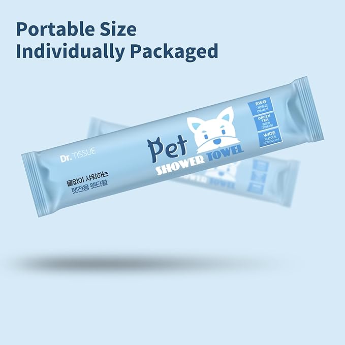 Extra Large Size - 20.5" x 12.6" Pet Wipes | Individually Packaged | Paw Wipes | Hypoallergenic | Grooming | Bathing | Green Tea Scented Deodorizing | Tear Stain | All Purpose Bath Wipes | - 5 Count