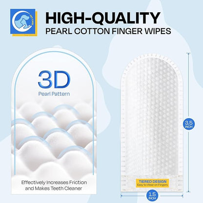 Dental Care Wipes for Dog- Teeth Cleaning Finger Wipes for Plaque and Tartar Removal, Safe & Gentle Disposable Toothbrush Wipes for Fresh Breath & Gum Care - 50 Pcs