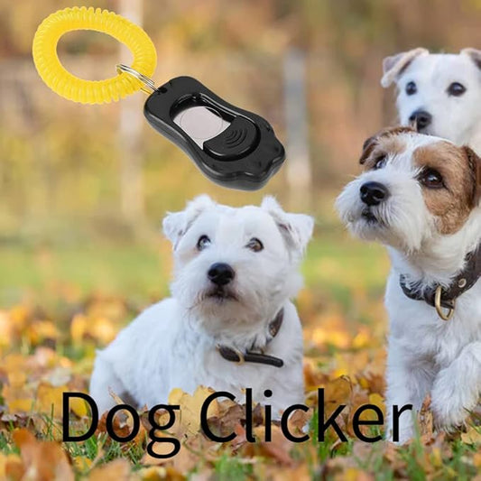 Yosoo Clicker Dog Training, Adjustable 3 Gears Pet Dog Training Clicker Shaped with Wrist Strap for Cats Birds(Black)