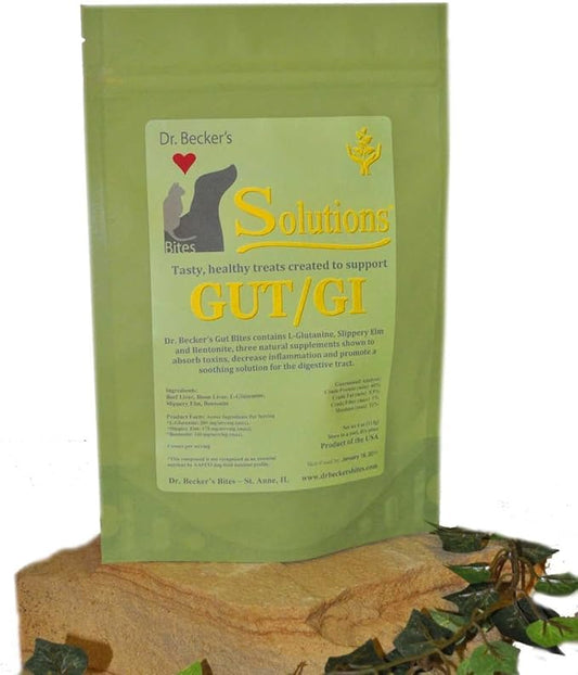 Dr Becker's Gut/GI Solution Bites Treats - Natural Supplement for Digestive System for Dogs