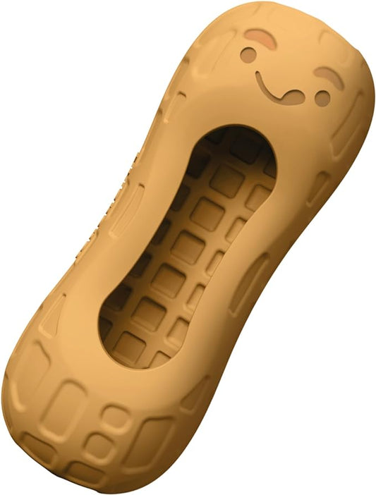 Nylabone Strong Chew Fillable Peanut Dog Chew Toy - Fun & Cute Dog Toys for Aggressive Chewers, Durable Dog Toys, Allergen-Free Peanut Butter Flavor, Medium/Wolf (1 Count)