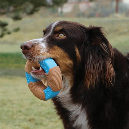 KONG CoreStrength Bamboo Ring - Dog Dental Chew Toy - Bamboo Dog Toy for Enrichment Play & Dental Care - with Raised Nubs & Texture for Teeth and Gum Cleaning - for Medium/Large Dogs