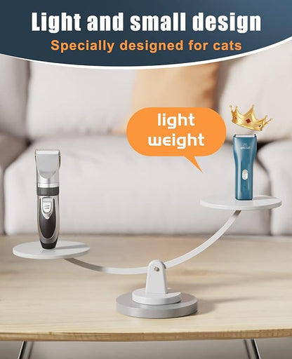 oneisall Pet Clipper for Cat Matted Hair, Pet Shaver for Cats Quiet Pet Hair Clippers Cordless Cat Clippers for Matted Hair Cat Clippers for Long Hair