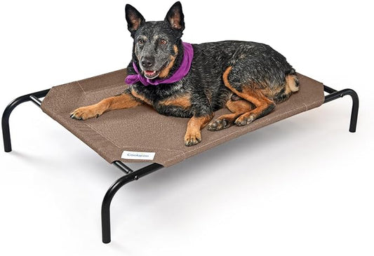 Coolaroo The Original Cooling Elevated Dog Bed, Indoor and Outdoor, Medium, Nutmeg