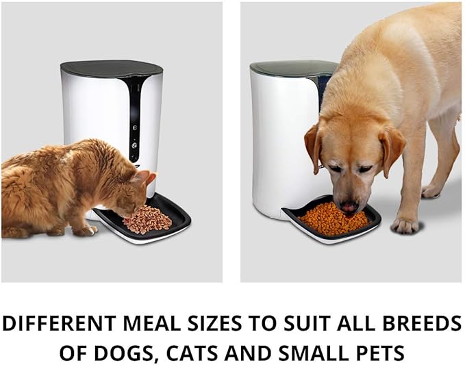 Smart Pet Feeder with 720p HD Video, 2-Way Audio, 200 oz. Programmable WiFi Cat or Dog Food Dispenser, Schedule Mealtimes, Automatic Portion Control, Free App for iPhone and Android Smartphone