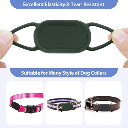 2 Pack Dog Collar Holder for SmartTag2, Waterproof Silicone Case for Pet Cat, Anti-Lost Scratch Resistant Protective Cover Accessory for Smart tag2 (Blue,Pink)