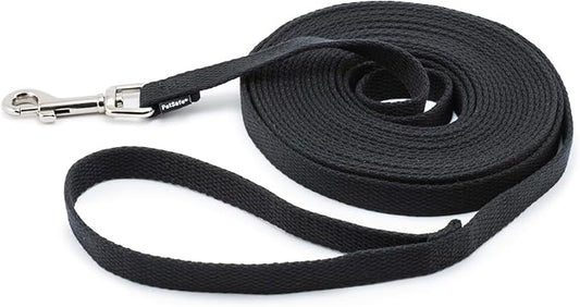 PetSafe Cotton Dog Training Lead - Great for Small, Medium and Large Breeds - 30 ft, 5/8" x 30', Black