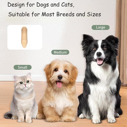 360° Dog Toothbrush Kit 8-Pack 3pcs Green 3pcs blue 2pcs beige Dog Tooth Brush Finger Cleaning Food Grade Silicone Fits Most Fingers Toothbrush for Dogs & Cats Dental Care