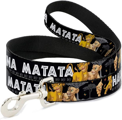 Buckle-Down Pet Leash - Lion King Simba & Nala HAKUNA MATATA - 6 Feet Long - 1/2" Wide