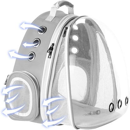 Front Expandable Cat Backpack, Fit up to 20 lbs, Space Capsule Bubble Window Pet Carrier Backpack for Large Fat Cat and Small Puppy