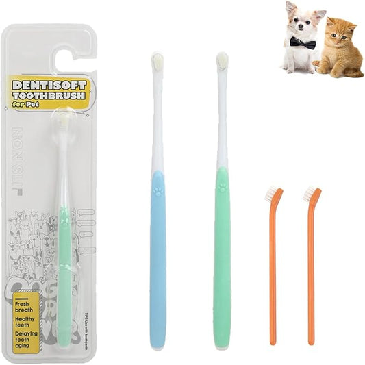 JGocot Small Dog Toothbrush,|Micro Brush Head|Nano Bristle|Soft Pet Toothbrush for Sensitive Gum&Teeth, Dog Teeth Cleaning Kit for Puppy, Kitten, Cats&Miniature Toy Size Dogs