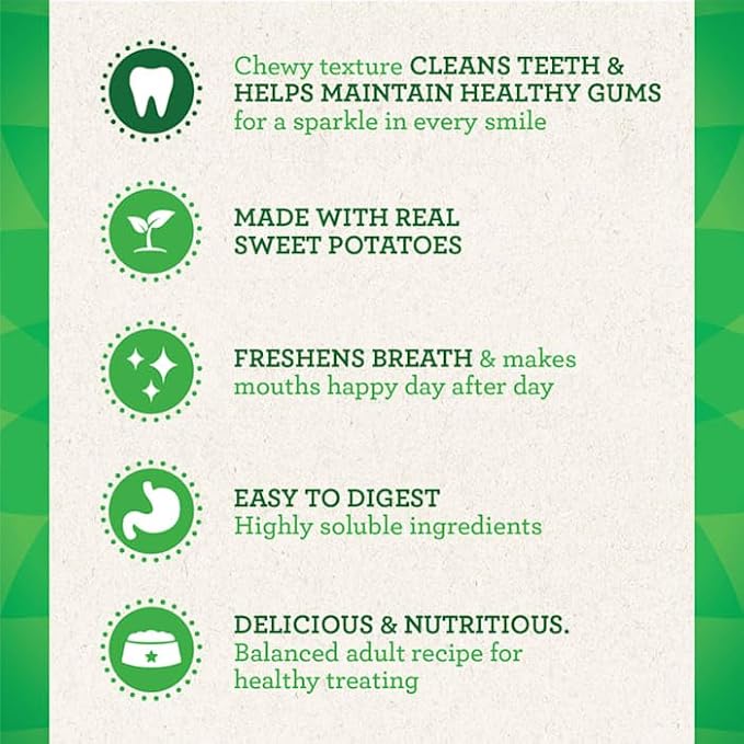 Greenies Teenie Natural Sweet Potato Flavor Dental Dog Treats, 12 oz., Count of 43