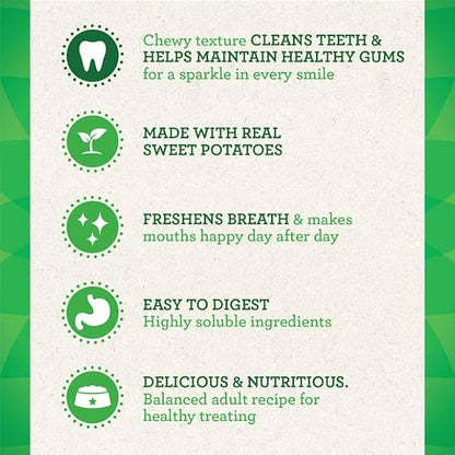 Greenies Teenie Natural Sweet Potato Flavor Dental Dog Treats, 12 oz., Count of 43
