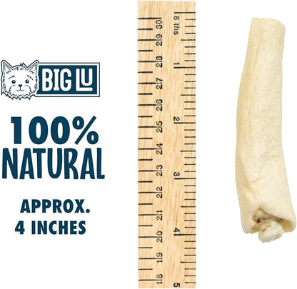 Big Lu - Cow Tail Dog Chews, All-Natural Grass-Fed Beef, Single Ingredient Treats, Rawhide-Free, 4-Inch Sticks (12 Sticks)