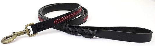 Rawlings | Baseball Stitch Leather Dog Leash | 5 Ft. | Multiple Colors