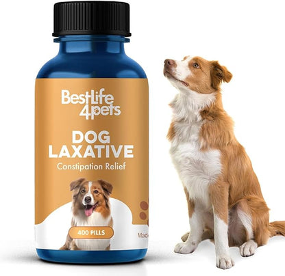 Best Life 4 Pets - Dog Stool Softener and Constipation Relief - Natural Health Supplement to Help Digestion, Dog Gas Relief and Canine Constipation - Allergy Laxatives for Dogs - Caps