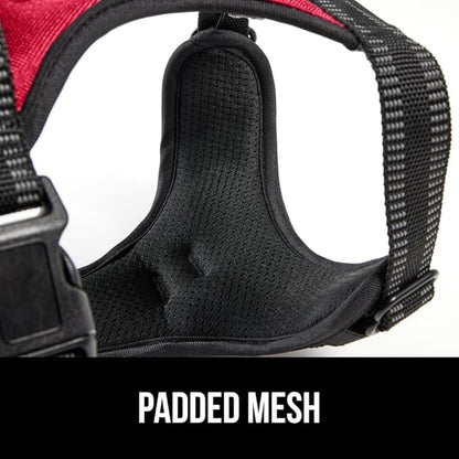 Gorilla Grip No Pull Comfortable Durable Dog Harness with Handle, Pet Leash Clips on Chest or Back for Walking, Padded Mesh Pets Vest, Adjustable Reflective Straps, Puppy Training, Red