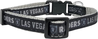 NFL CAT COLLAR Las Vegas Raiders Satin Cat Collar Football Team Collar for Dogs & Cats. A Shiny & Colorful Cat Collar with Ringing Bell Pendant