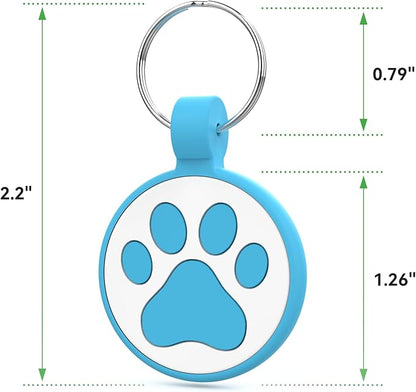 Personalized Dog Tag, Laser Engraving QR Code, Silicone Dog ID Tag, Pet Online Profile, Scan QR Code Send Location, Collar Harness Accessories (Medium to Large Breeds - 1.25", Blue)