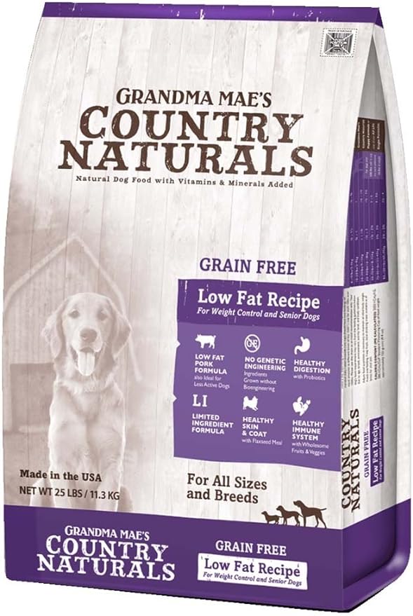Grandma Mae's Country Naturals Grain Free Dry Dog Food 12 LBS Low Fat Recipe