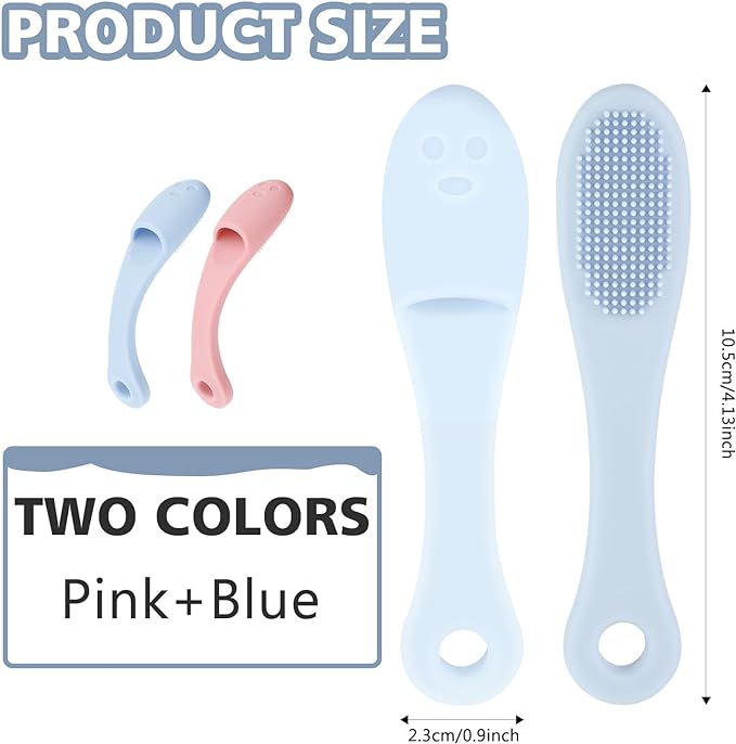 Dog Finger Toothbrush 2 Pack Dog Tooth Brushing Kit Pet Finger Brush Puppy Toothbrush with Food Grade Silicone for Small Medium and Large Dogs Effective Teeth Cleaning