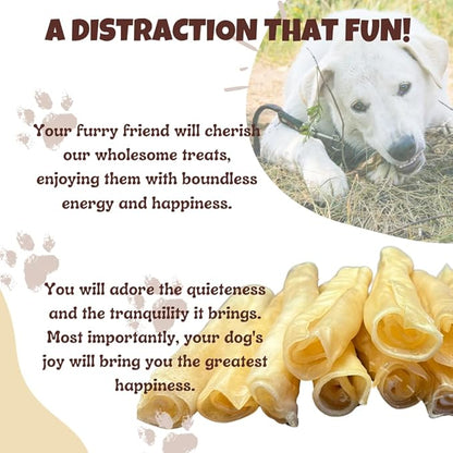 Amazing Dog Treats - Large Collagen Stick - (6 Inch - 100 Count) - Collagen Beef Cheek Rolls for Dogs - 100% Pure Collagen Sticks for Dogs - No Hide Bones for Dogs