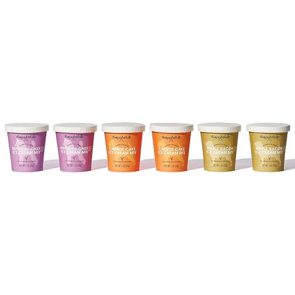 Thoughtfully Pets, Mini Dog Ice Cream Gift Set, Includes 3 Flavors of Dog-Friendly Ice Cream Powder Mix in Paper Cups, Just Add Water and Freeze, Set of 6