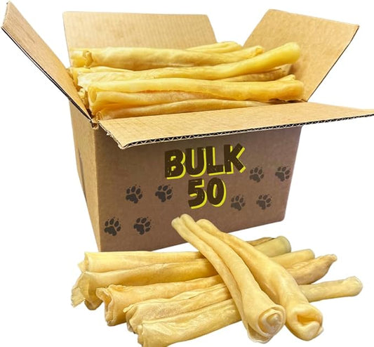 Amazing Dog Treats - Large Collagen Stick - (12 Inch - 50 Count) - Collagen Beef Cheek Rolls for Dogs - 100% Pure Collagen Sticks for Dogs - No Hide Bones for Dogs