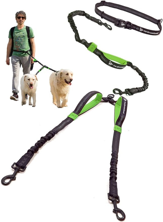 Exquisite Double Hands Free Leash for Large Dogs | Retractable Dog Leash 2 Dogs | Waist Dog Leash for Large Dogs | Two Dog Leash for Large Dogs | Leash for Big Dogs | Hands Free Running Dog Leash