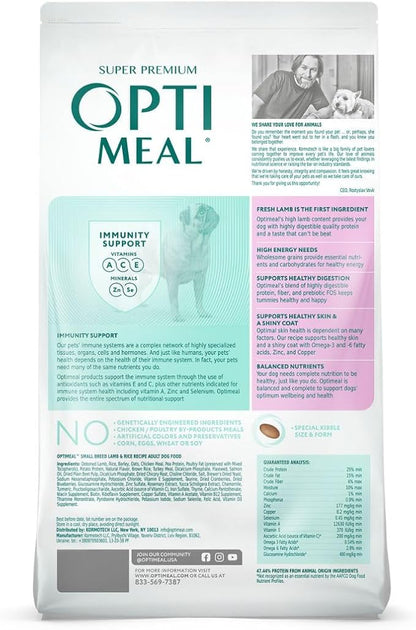 OPtimeal Dry Dog Food for Small Dogs - Proudly Ukrainian - Nutritional Dog Food Dry Recipe with Easily Digestible Protein for Small Breeds (8.8 lbs, Lamb & Rice)